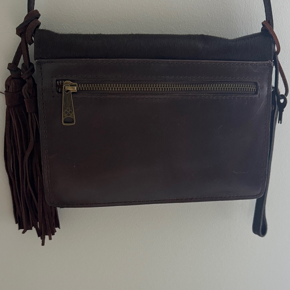 Women's Dark BrownLeather Crossbody Bag with Tassel Patricia Nash - Picture 5 of 6